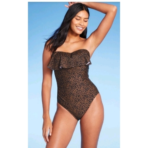 Kona Sol Other - NEW Kona Sol Bandeau Flounce High Coverage One Piece Swimsuit
